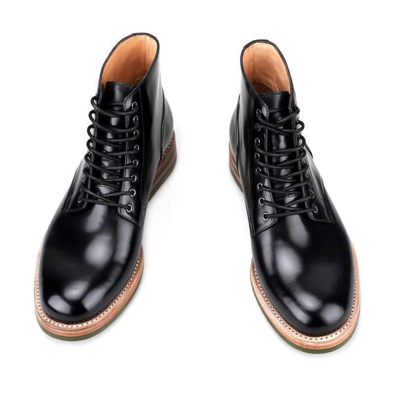 COEN Plain Toe Service Boot in Shell Cordovan