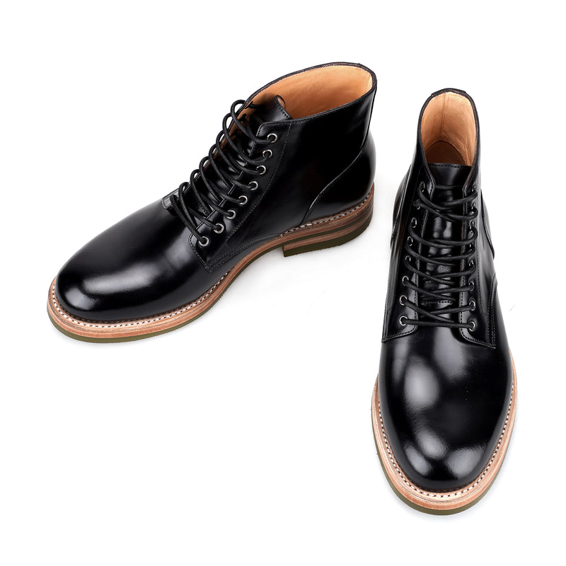 COEN Plain Toe Service Boot in Shell Cordovan