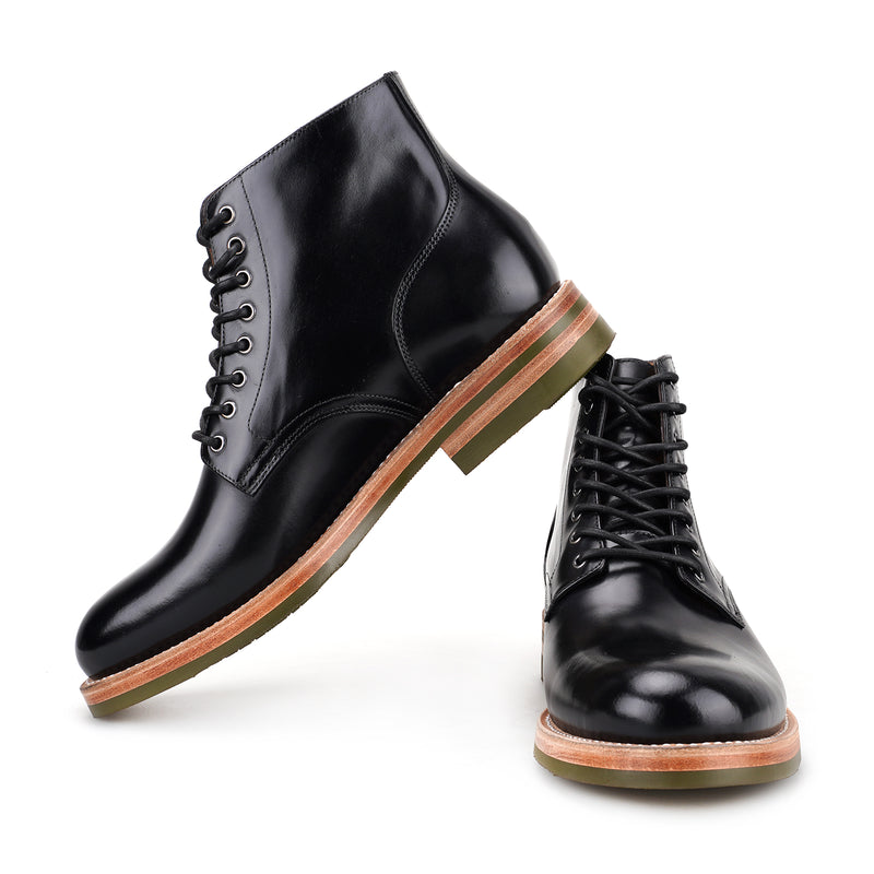 COEN Plain Toe Service Boot in Shell Cordovan