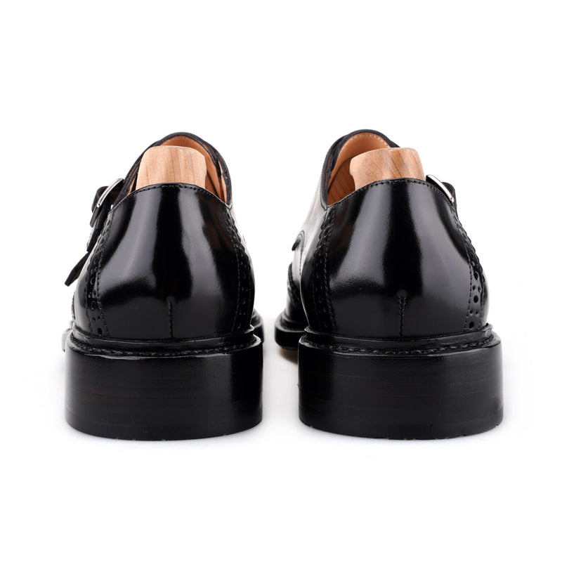 BEIFENG  Brogues Double Monks in Shell Cordovan