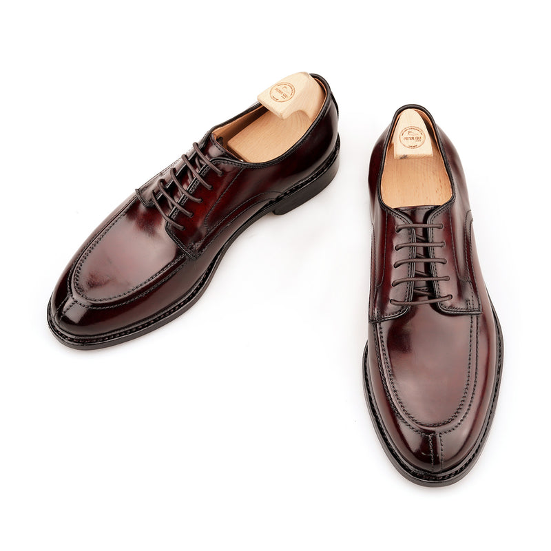 BLUCHER  Moccasin Split Toe Derby in Shell Cordovan