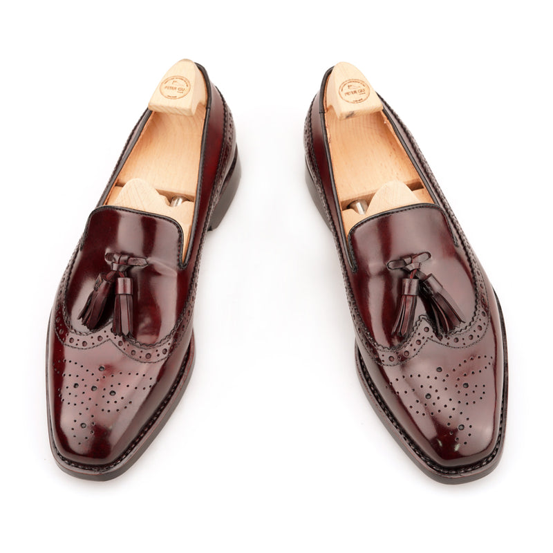 REACH Brogue Tassel Loafer in Shell Cordovan