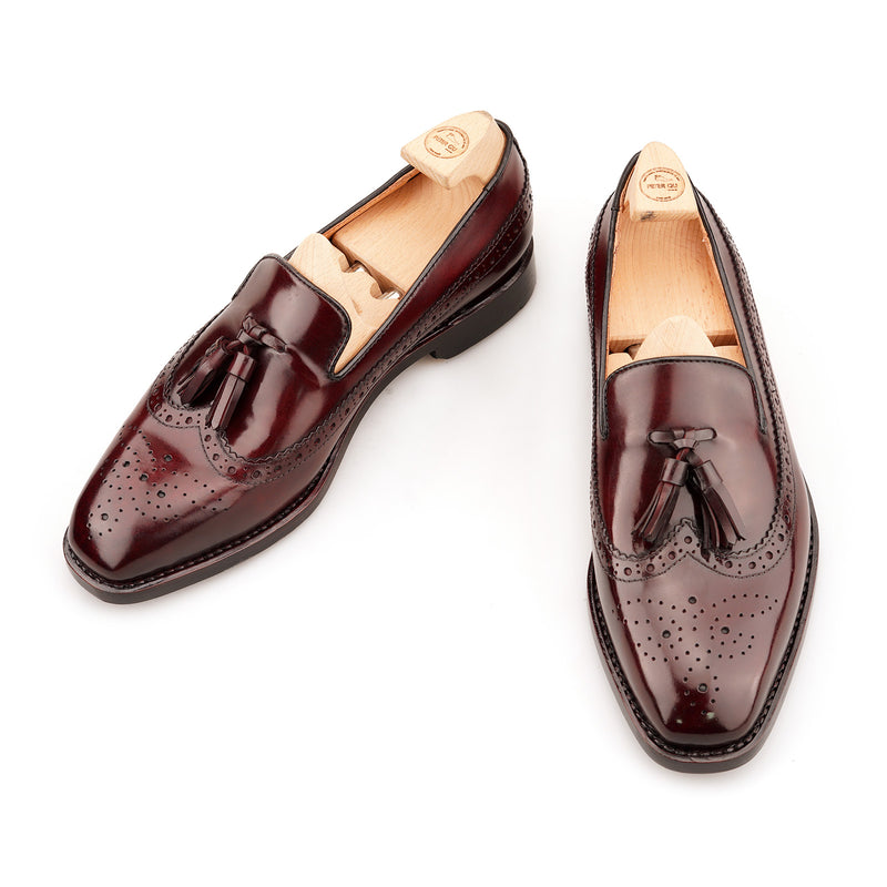 REACH Brogue Tassel Loafer in Shell Cordovan