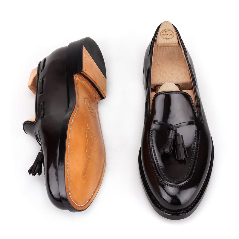 TASSEL  Moccasin Tassel Loafer in Shell Cordovan