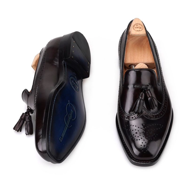 REACH Brogue Tassel Loafer in Shell Cordovan