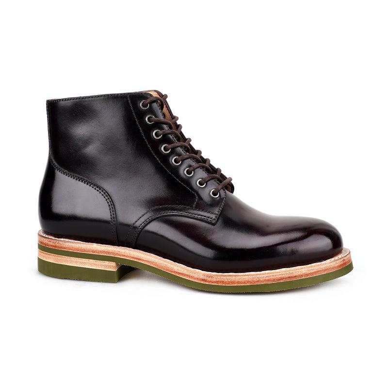 COEN Plain Toe Service Boot in Shell Cordovan